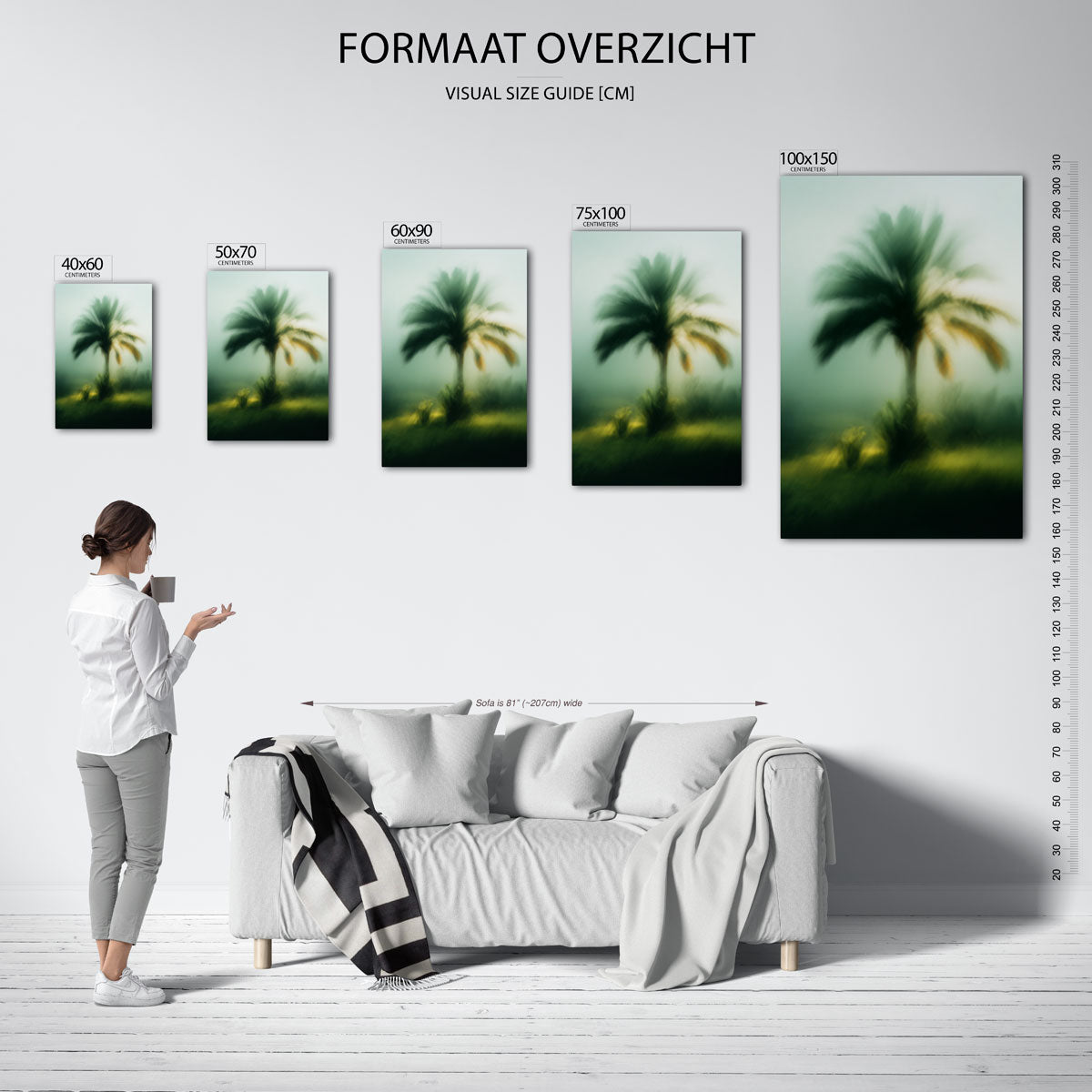 Vervagende palmboom Kunstwerk