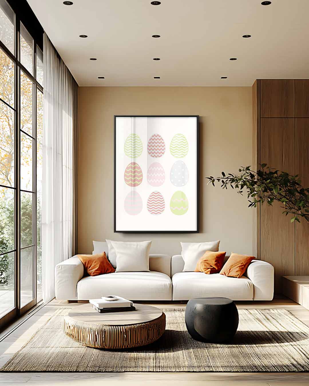 Vrolijke Paasei Print Kunstwerk-canvas-dibond-plexiglas-wanddecoratie-WallArtistic