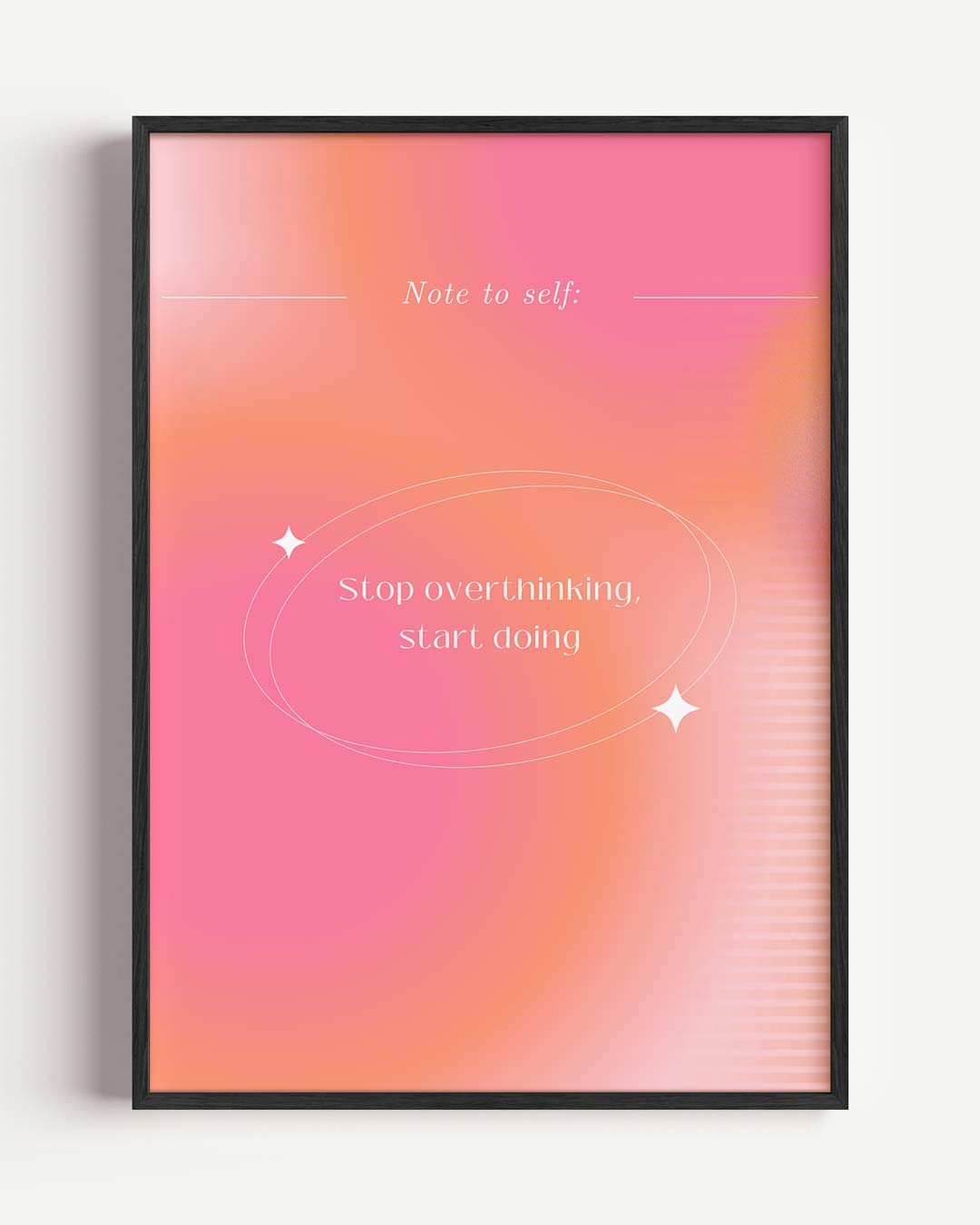 Inspirerende Motivatie poster "Stop Overthinking"
