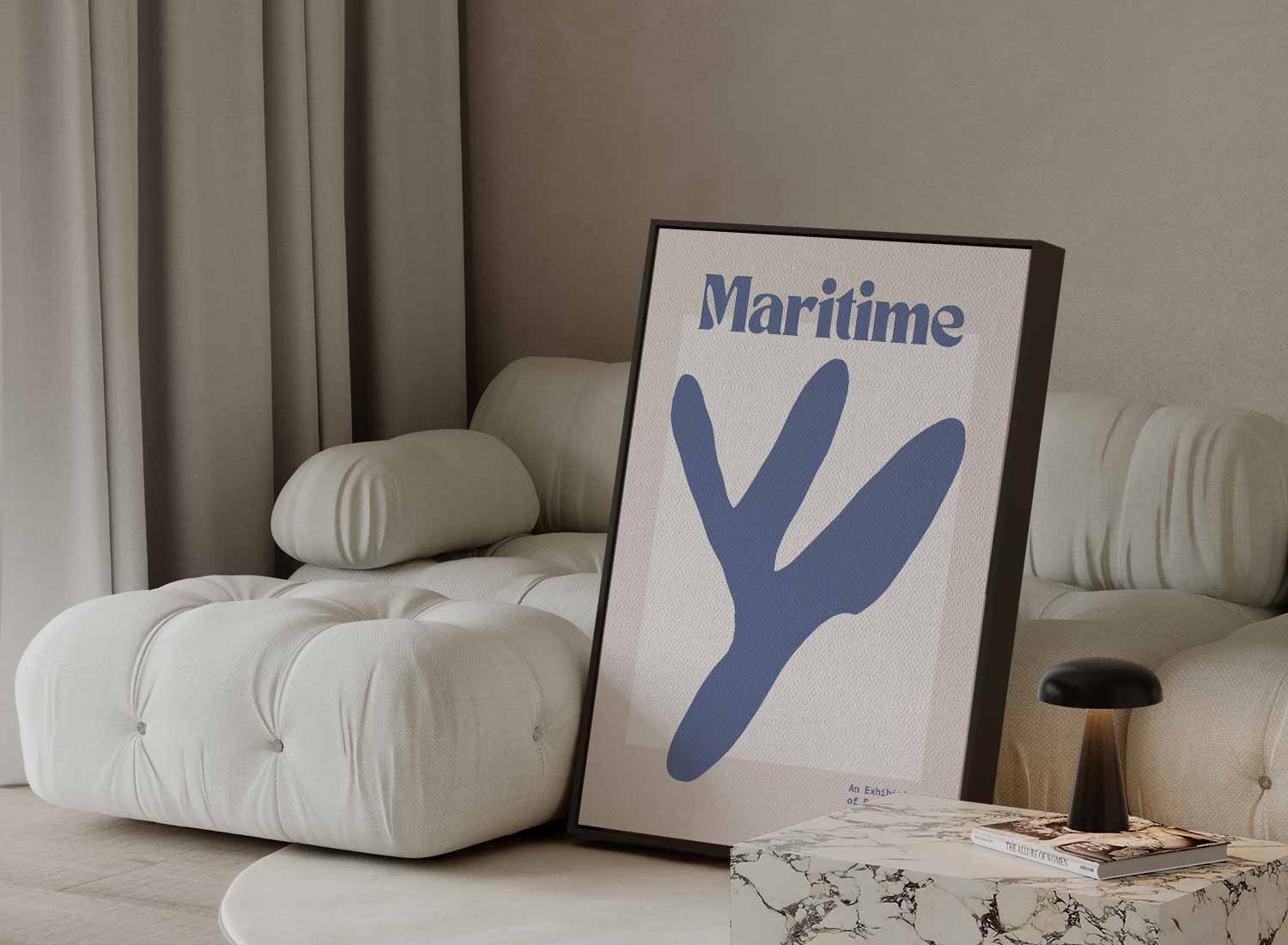 Maritieme Botanische Expressie Kunstwerk-canvas-dibond-plexiglas-wanddecoratie-WallArtistic