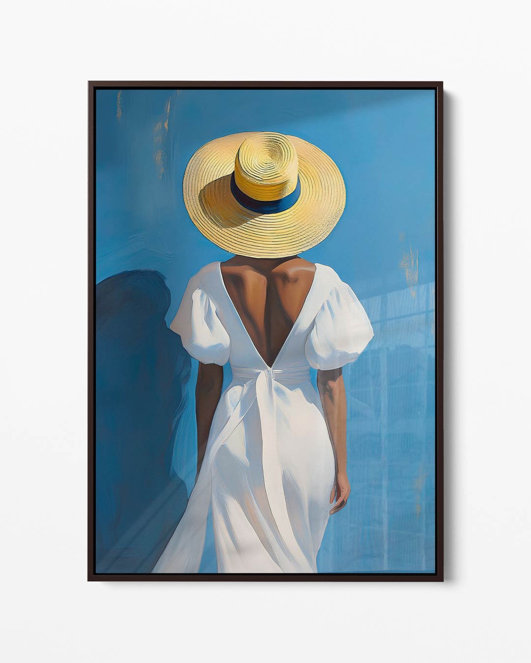 Vrouw in Zomerhoed Kunstwerk-canvas-dibond-plexiglas-wanddecoratie-WallArtistic