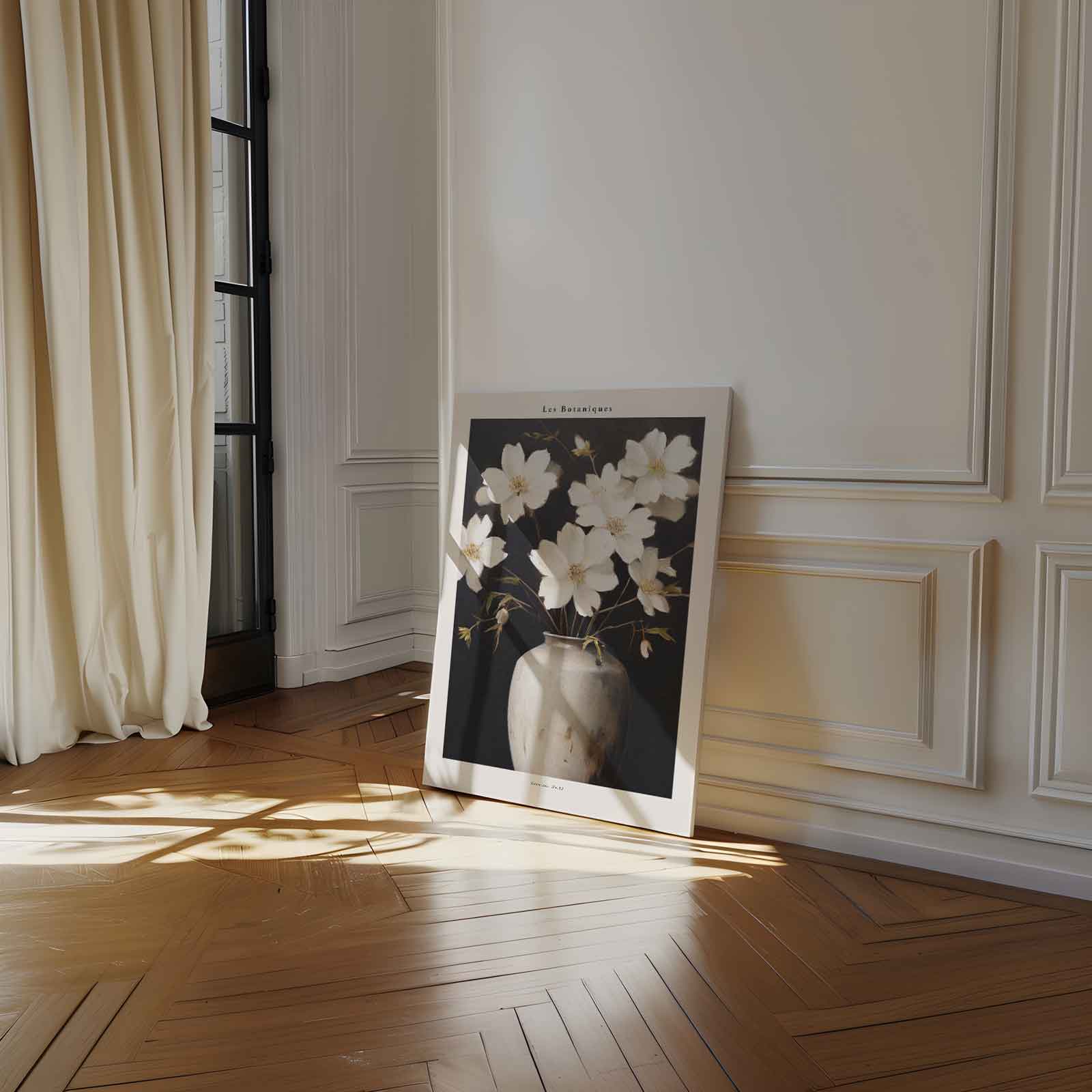 Elegante Bloemen in Rustieke Vaas Kunstwerk-canvas-dibond-plexiglas-wanddecoratie-WallArtistic