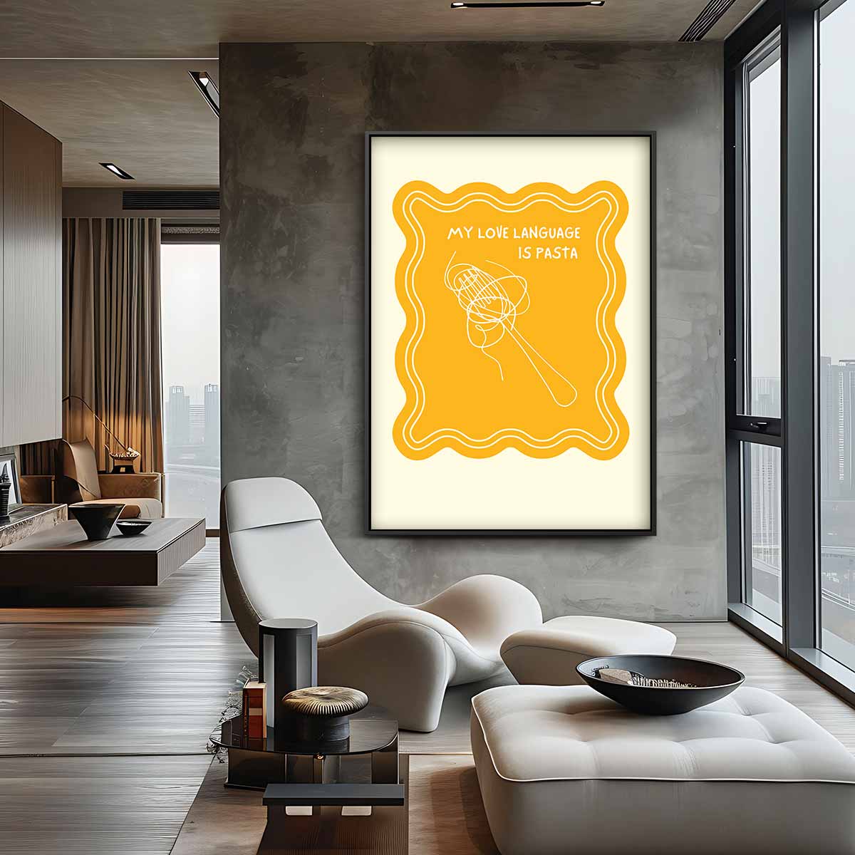 Pasta Liefde Teken Kunstwerk-canvas-dibond-plexiglas-wanddecoratie-WallArtistic