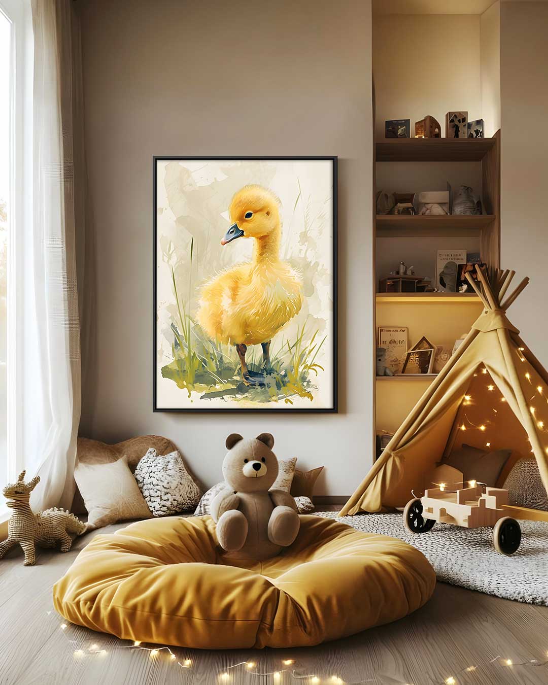 Schattige Kuikenavonturen Kunstwerk-canvas-dibond-plexiglas-wanddecoratie-WallArtistic