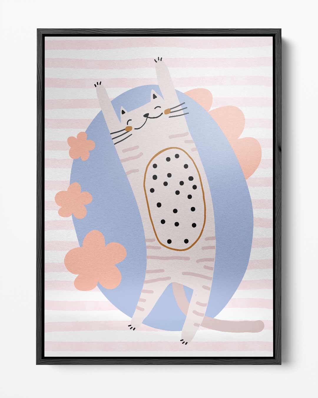 Vrolijke Kat in Pastelkleuren Kunstwerk-canvas-dibond-plexiglas-wanddecoratie-WallArtistic