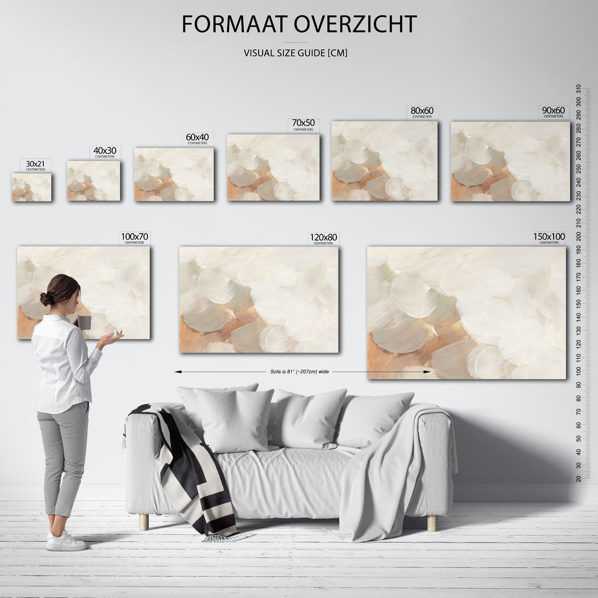 Abstracte penseelstreken Poster