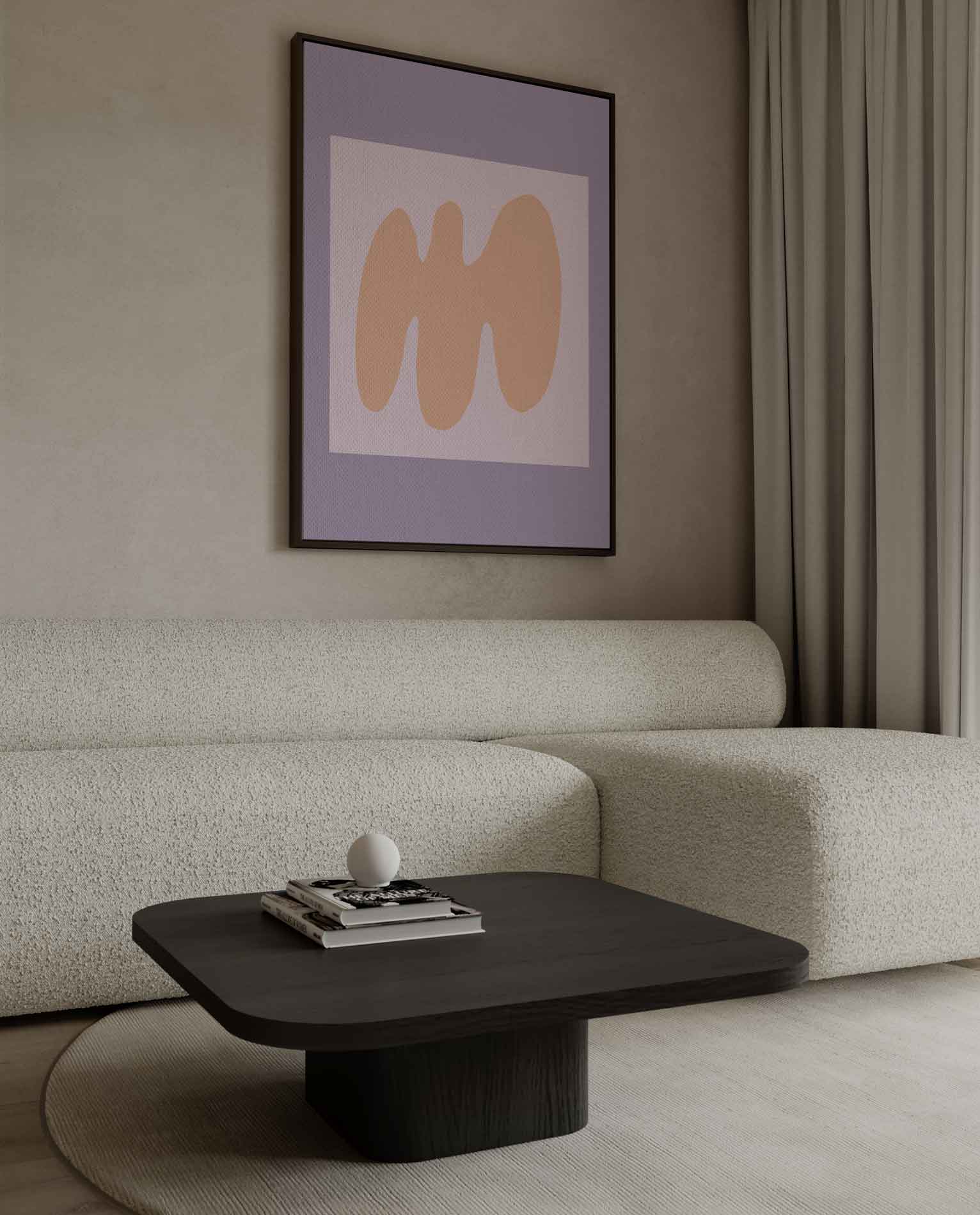 Zachte Aardetinten Abstractie Kunstwerk-canvas-dibond-plexiglas-wanddecoratie-WallArtistic