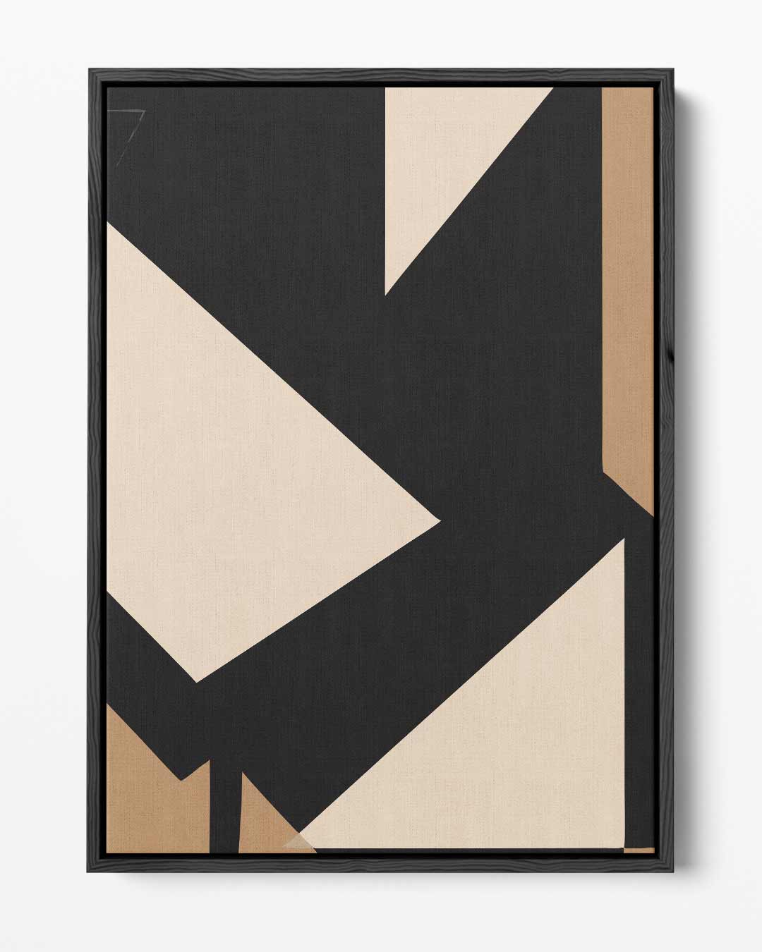 Abstracte Geometrie in Bruin en Zwart Kunstwerk-canvas-dibond-plexiglas-wanddecoratie-WallArtistic