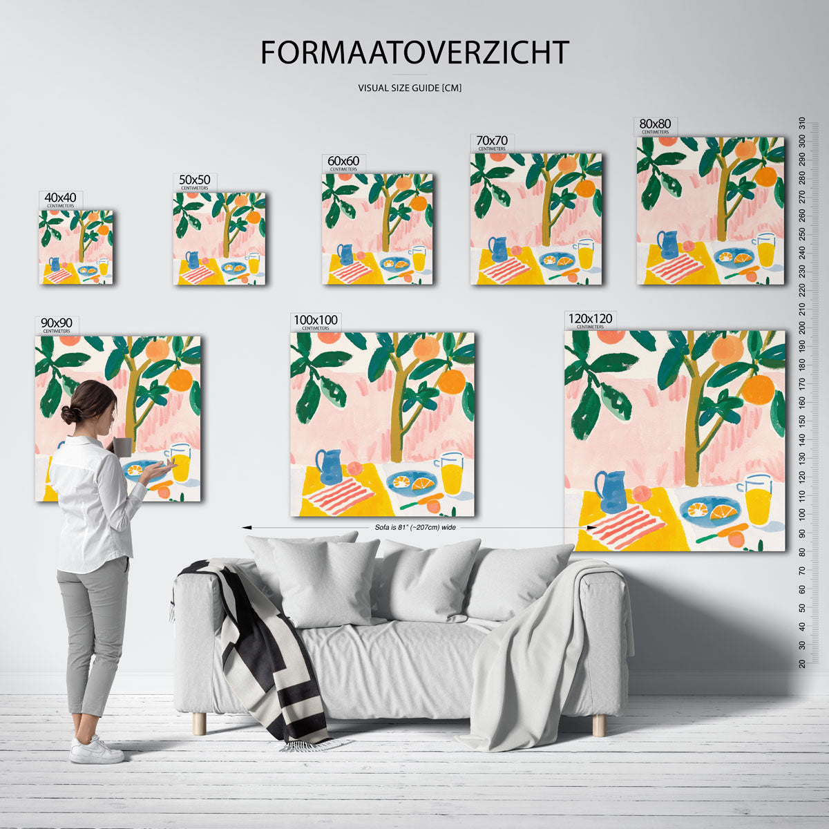 Citrus en tafel Poster