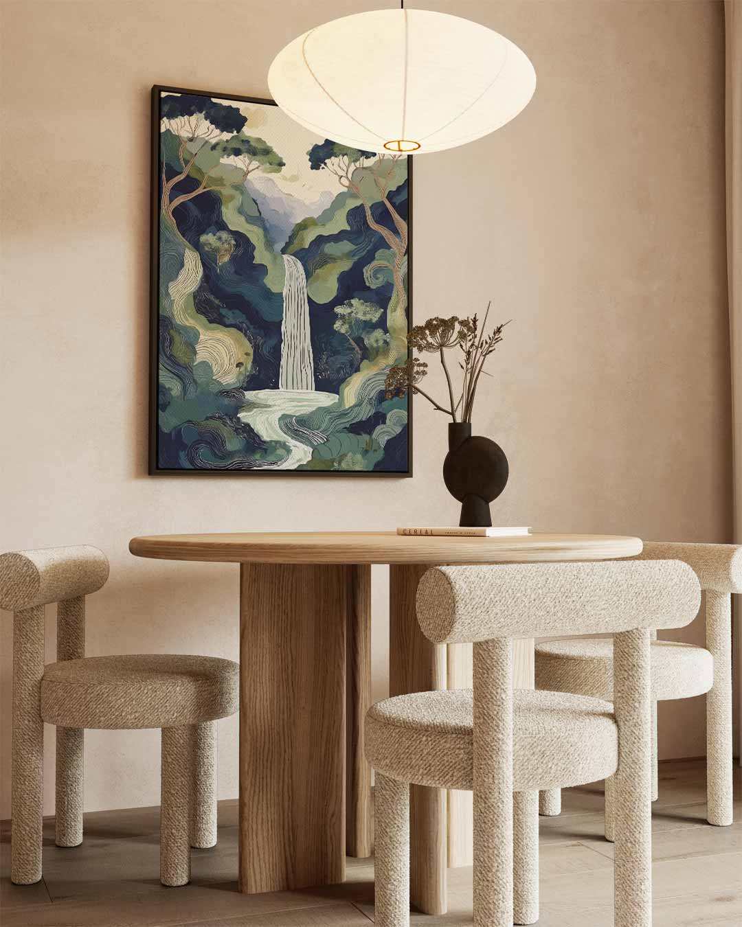 Mystieke Waterval in Bossen Kunstwerk-canvas-dibond-plexiglas-wanddecoratie-WallArtistic