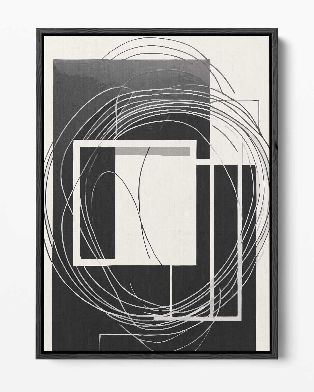 Abstracte Zwart-Wit Harmonie Kunstwerk-canvas-dibond-plexiglas-wanddecoratie-WallArtistic