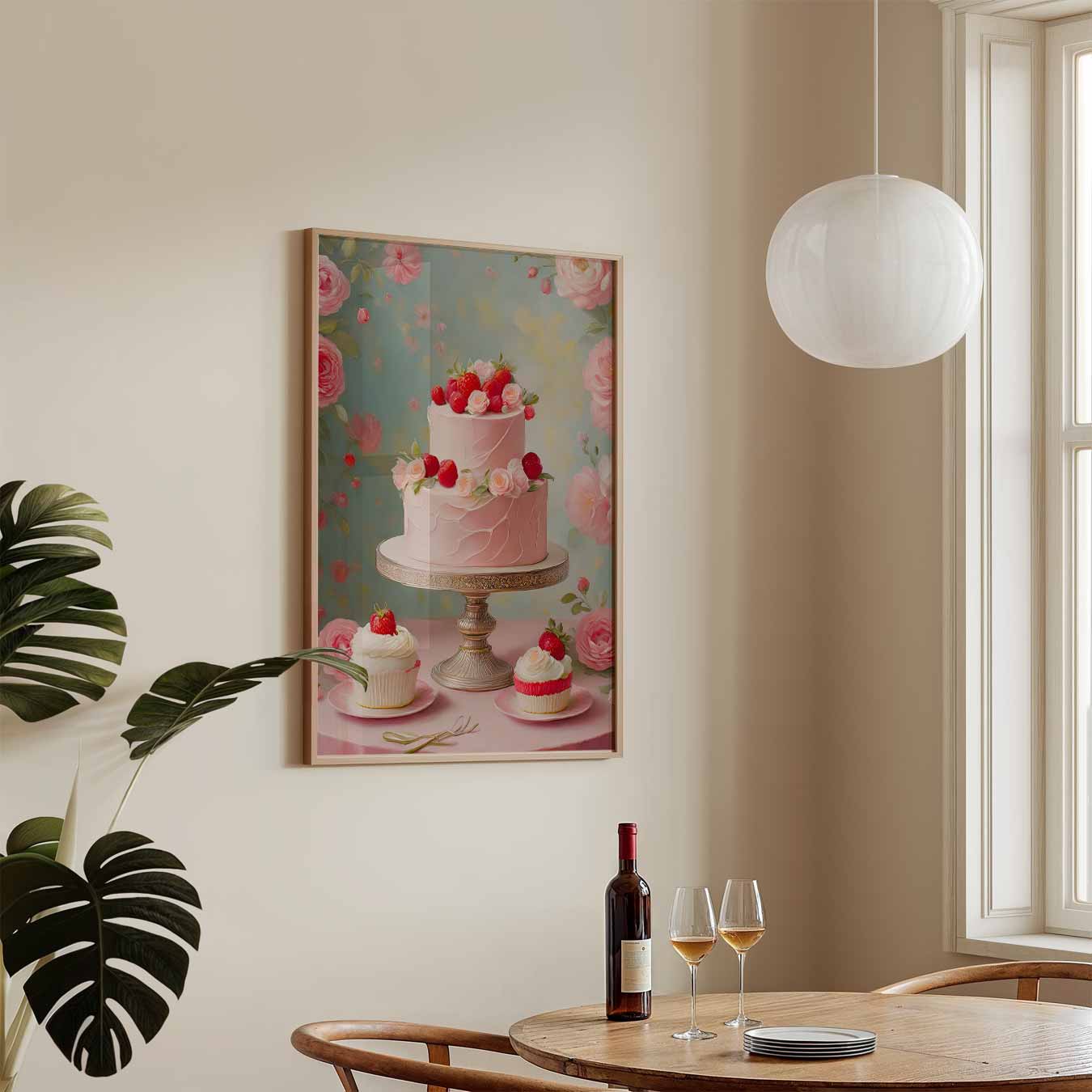 Romantische Bloemen & Taarten Poster