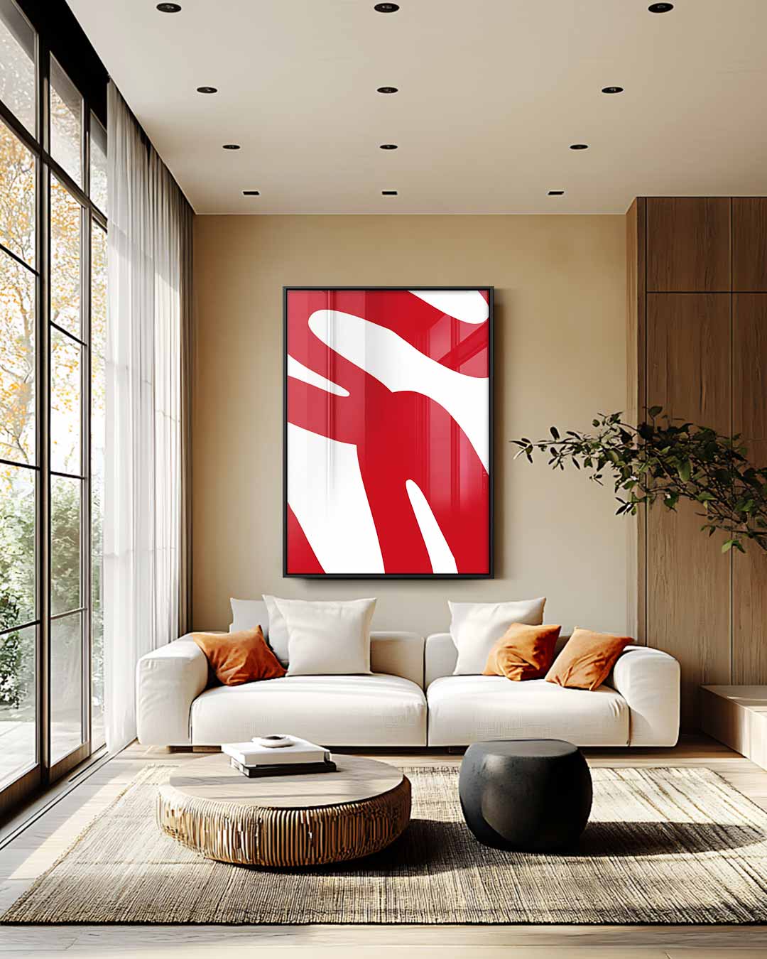 Vurig Abstract Kunstwerk-canvas-dibond-plexiglas-wanddecoratie-WallArtistic