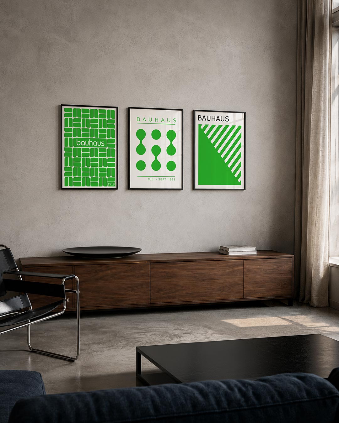 Groene vormenstructuur Posterset