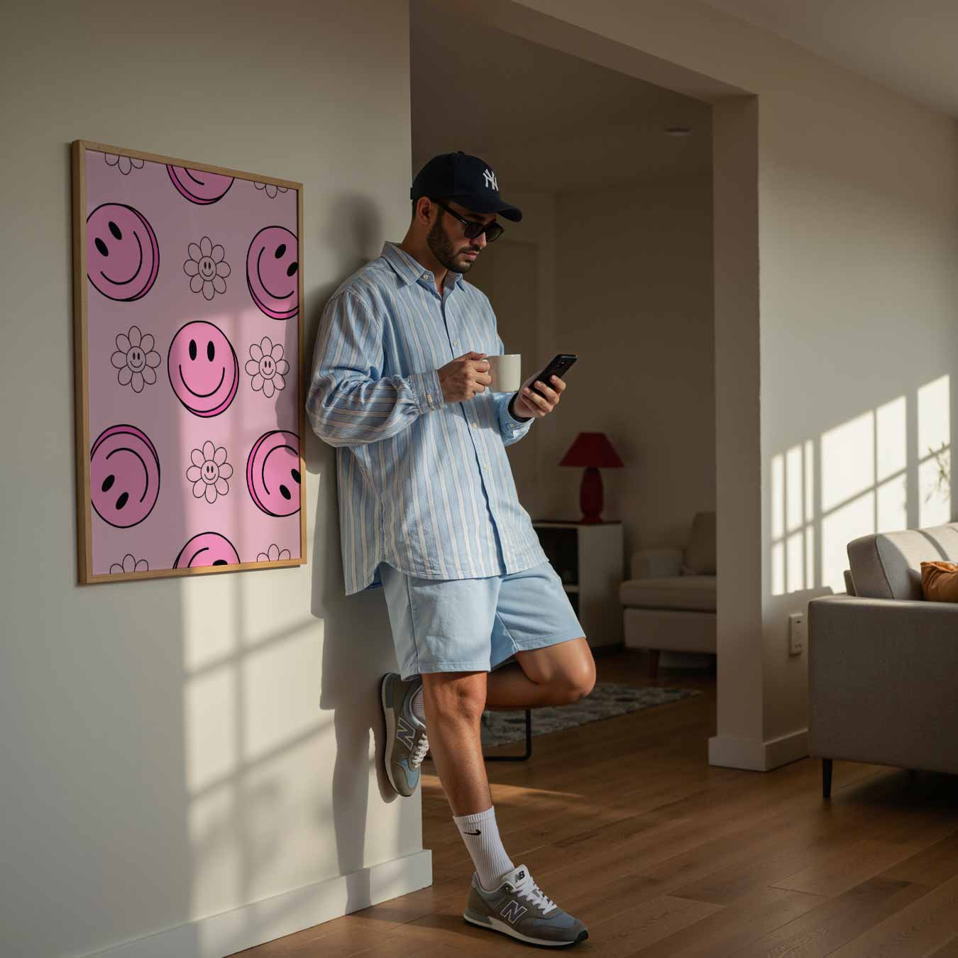 Vrolijke Bloemen en Smiley's Poster