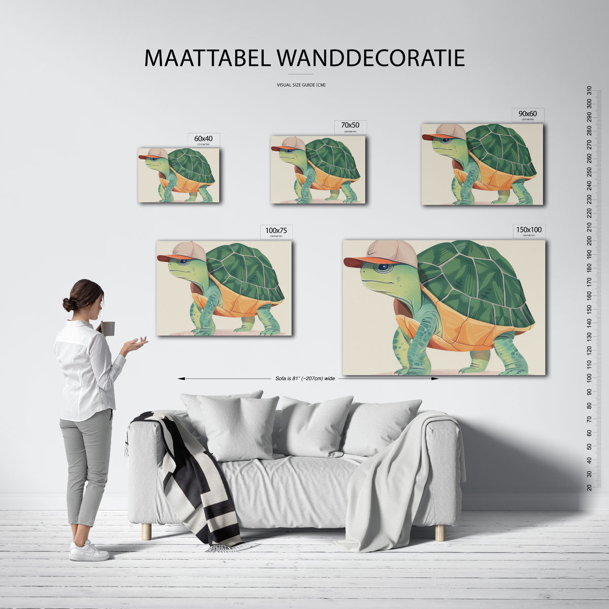 Speelse schildpad illustratie Kunstwerk