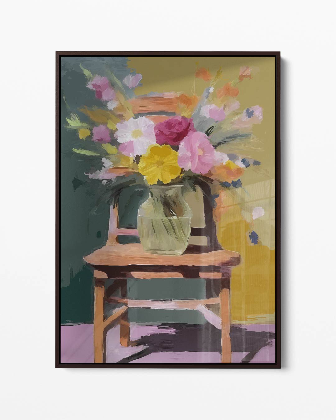 Bloemrijke Stoel Kunstwerk-canvas-dibond-plexiglas-wanddecoratie-WallArtistic