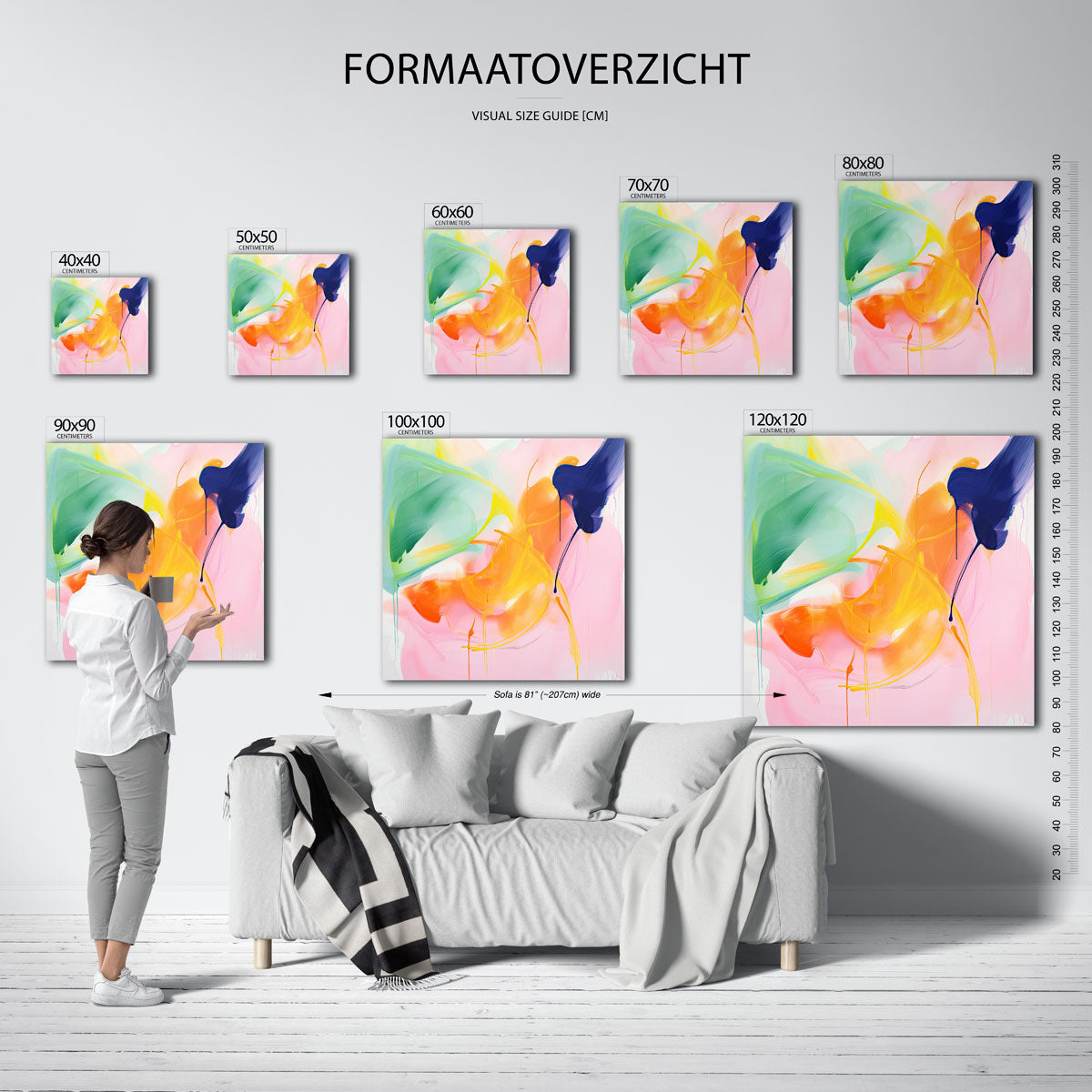 Abstracte kleurenexplosie Poster