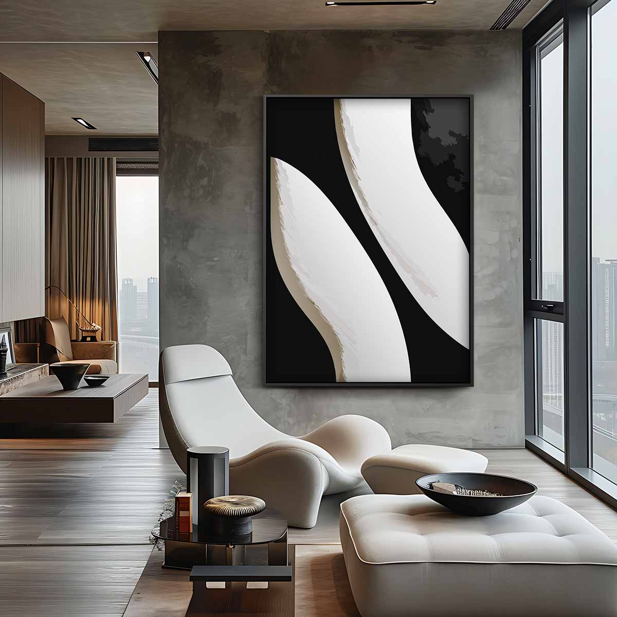 Golvende Vormen in Balans Kunstwerk-canvas-dibond-plexiglas-wanddecoratie-WallArtistic