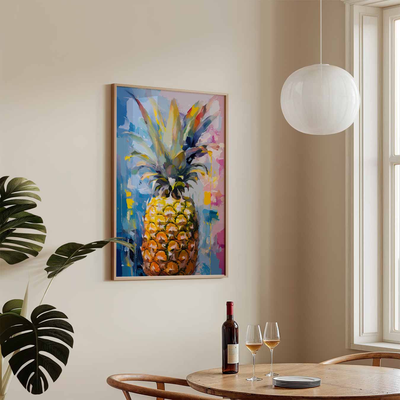 Kleurrijke Ananas Expressie Poster