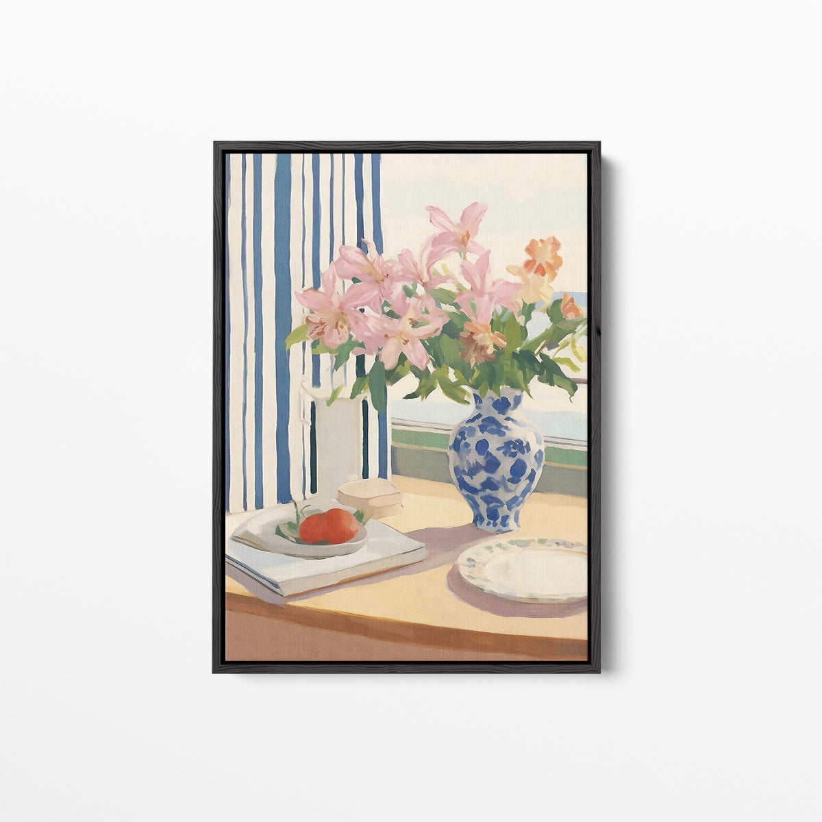 Zomers Tafereel met Bloemen en Tomaten Kunstwerk-canvas-dibond-plexiglas-wanddecoratie-WallArtistic