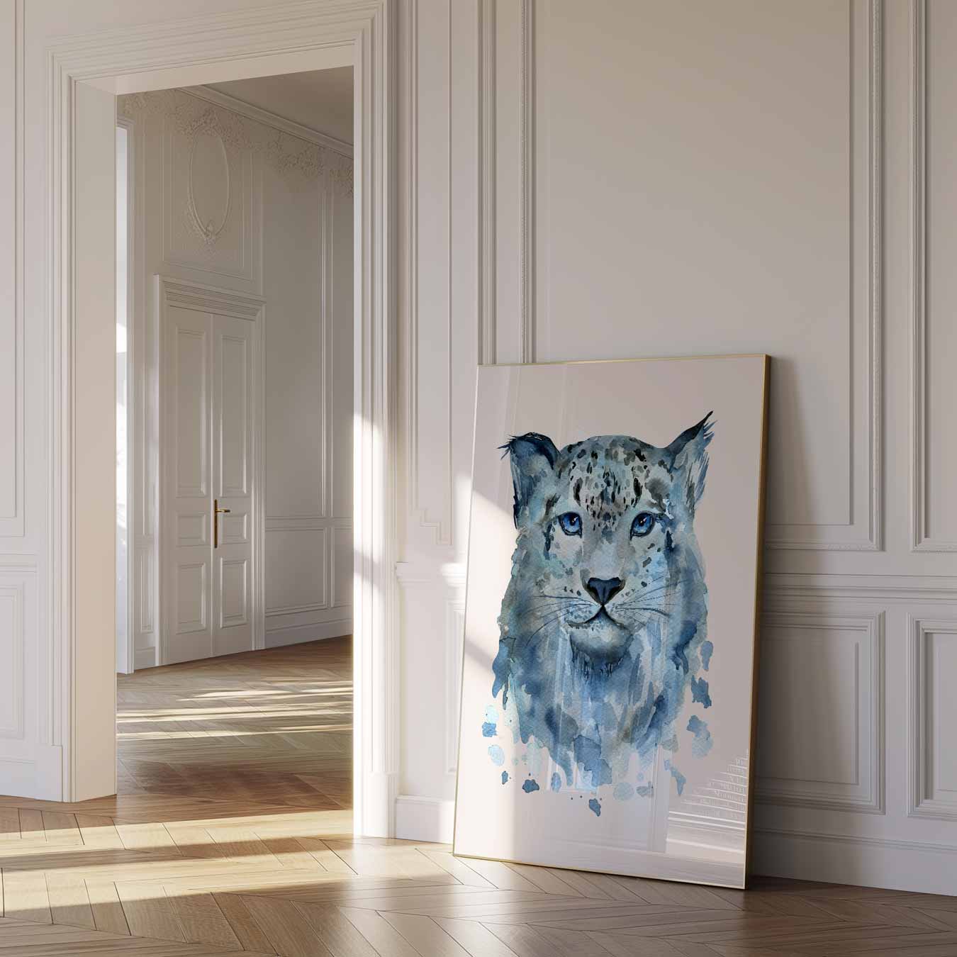 Blauwe Nevel Luipaard Poster