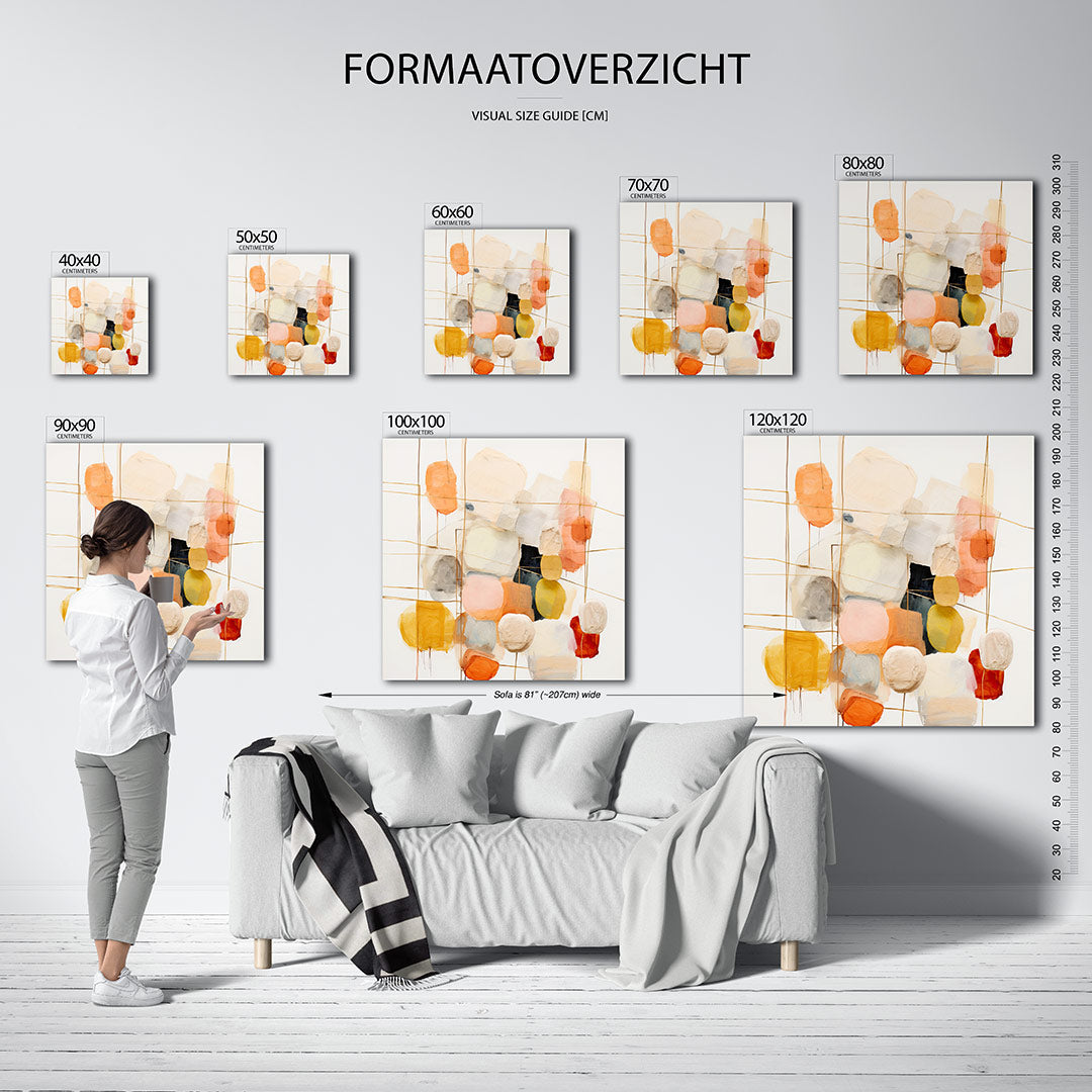 Kleurrijke vormencompositie Kunstwerk