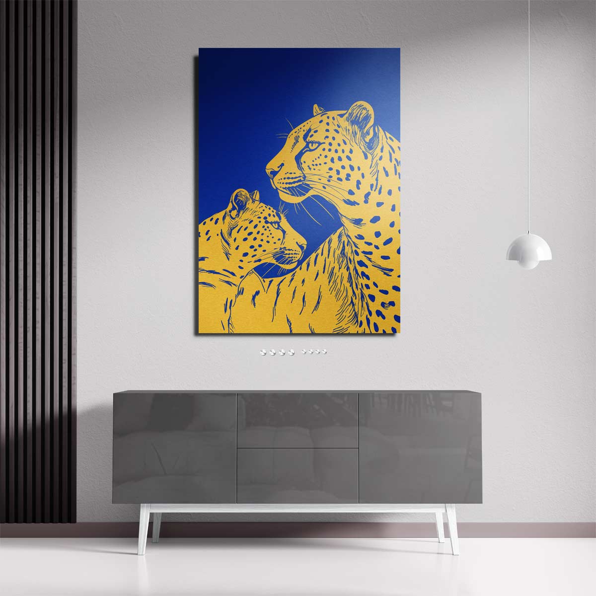 Twee Leoparden in Harmonie Kunstwerk-canvas-dibond-plexiglas-wanddecoratie-WallArtistic