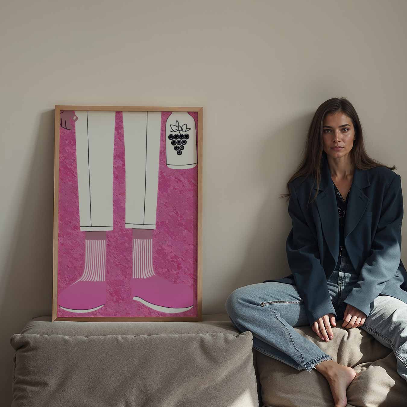 Stijlvolle roze stappers poster