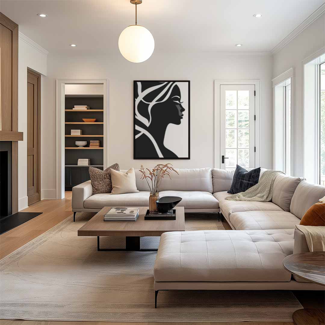 Tijdloze Elegantie in Zwart-Wit Kunstwerk-canvas-dibond-plexiglas-wanddecoratie-WallArtistic