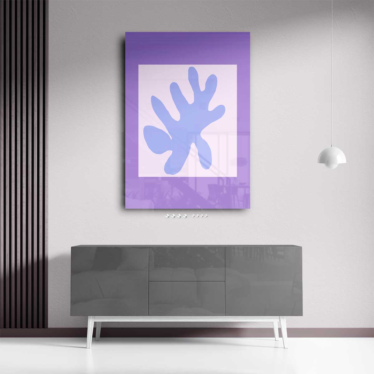 Abstracte Bladvorm in Paarstinten Kunstwerk-canvas-dibond-plexiglas-wanddecoratie-WallArtistic