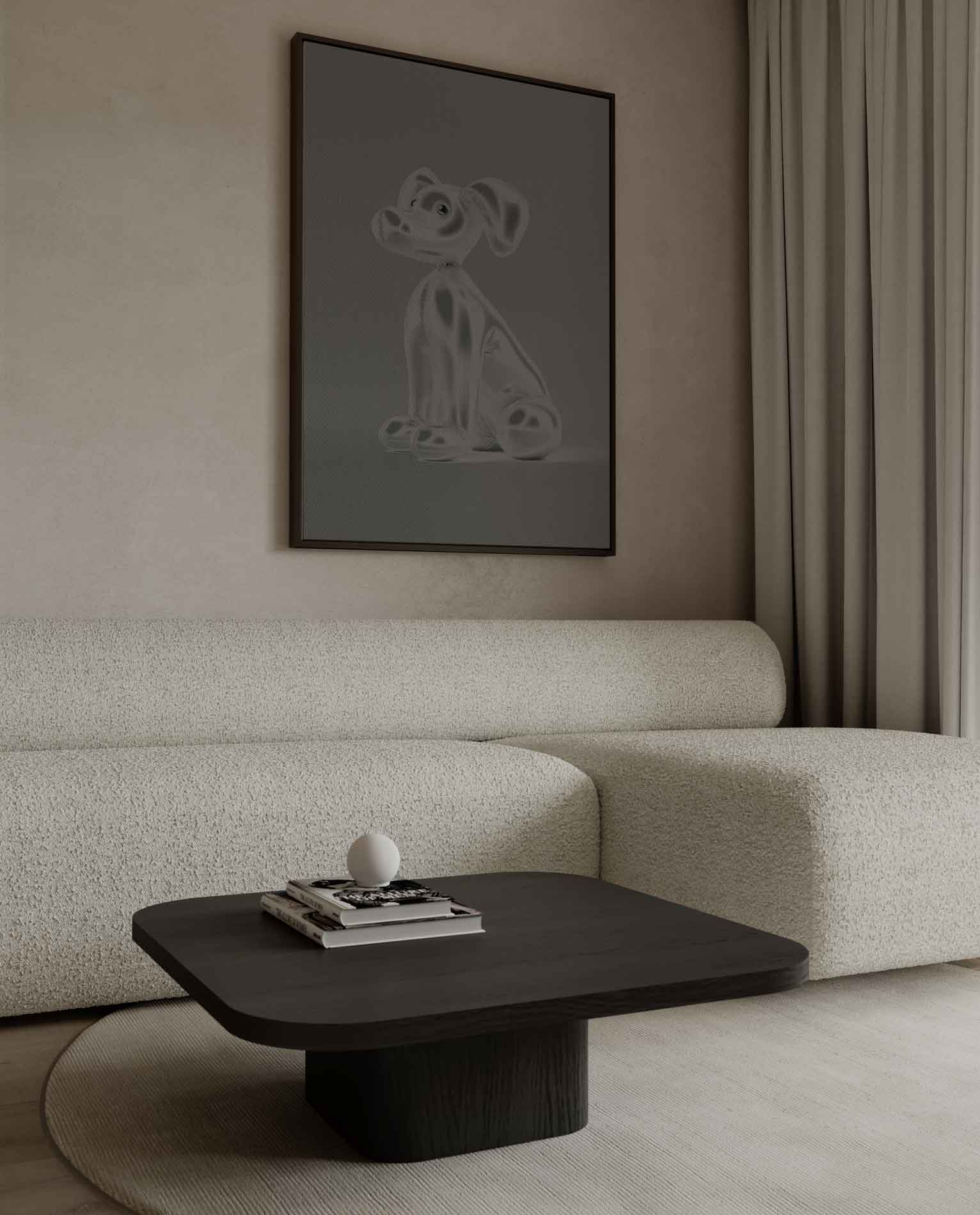 Opblaasbare Hond Sculptuur Kunstwerk-canvas-dibond-plexiglas-wanddecoratie-WallArtistic