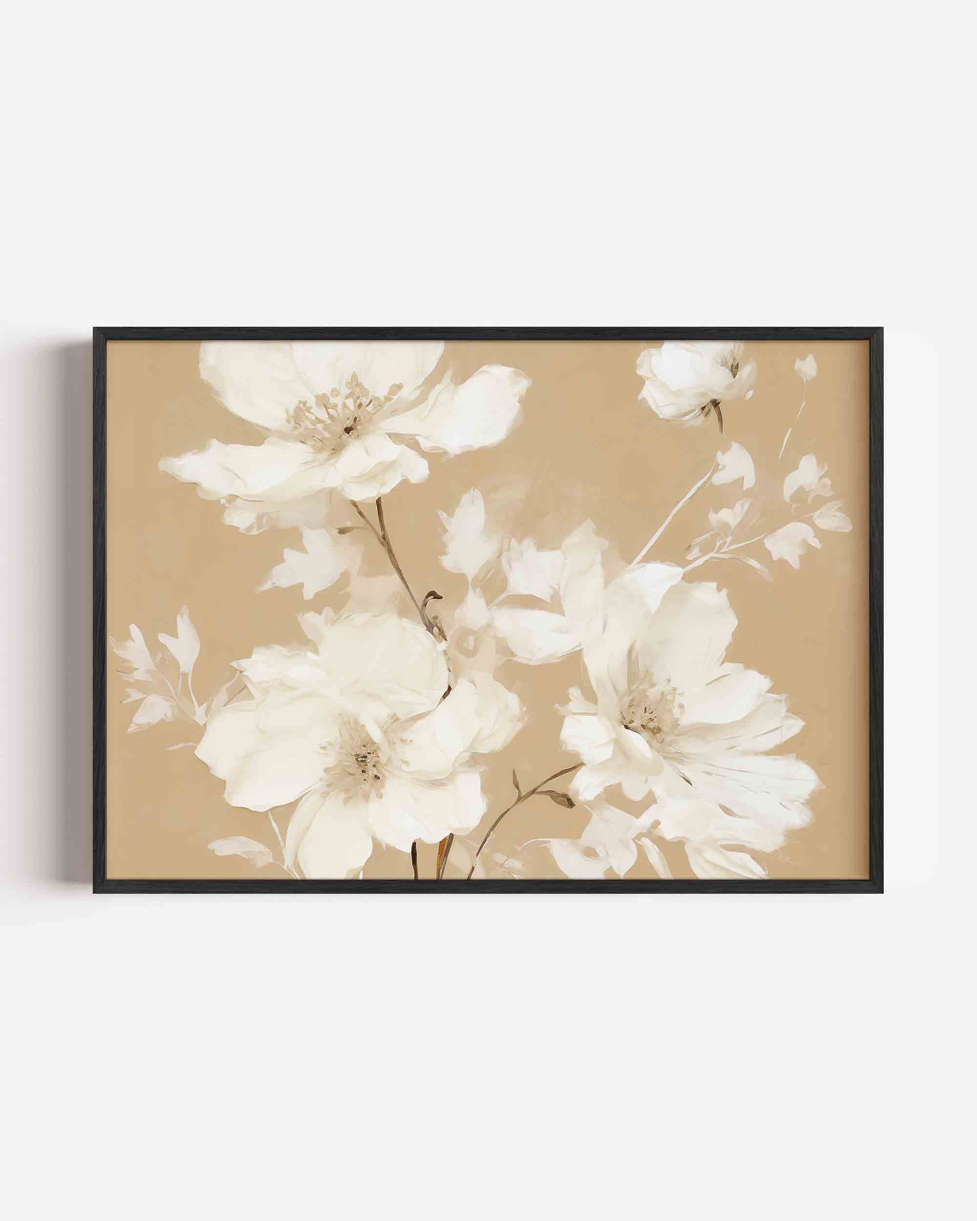 Witte bloemen Poster