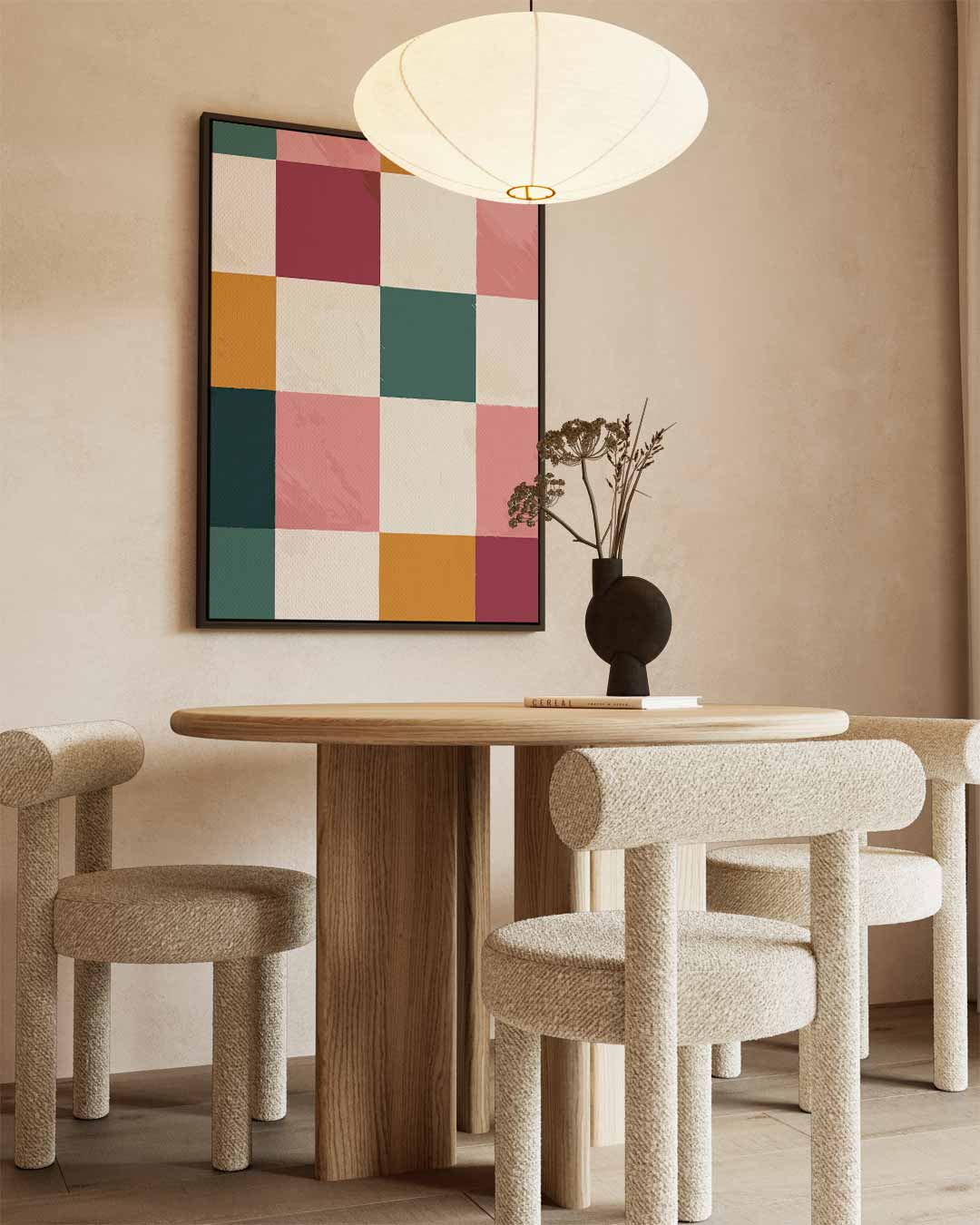 Speelse Kleurenmozaïek Kunstwerk-canvas-dibond-plexiglas-wanddecoratie-WallArtistic