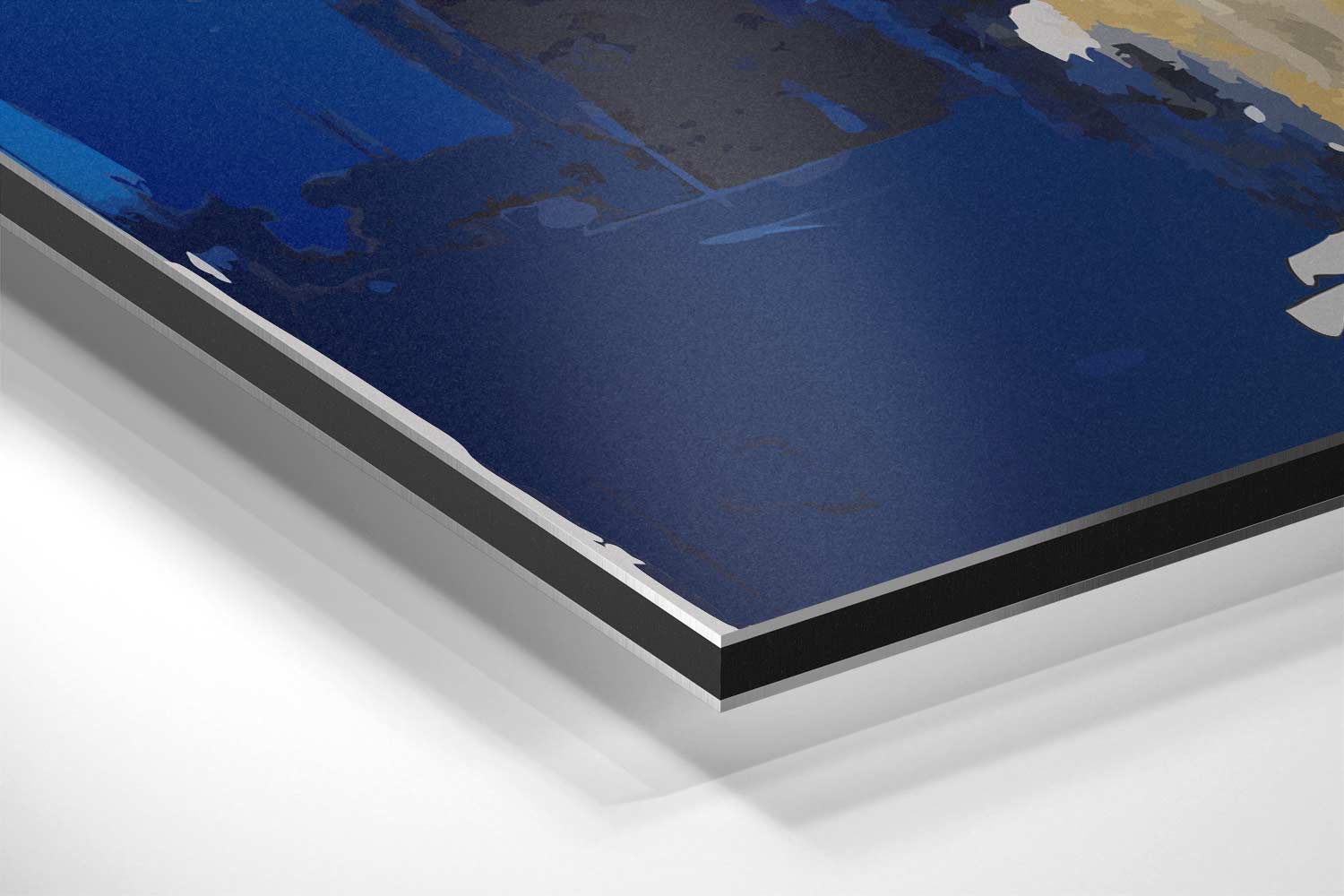 Blauwe Abstracte Golf Kunstwerk-canvas-dibond-plexiglas-wanddecoratie-WallArtistic