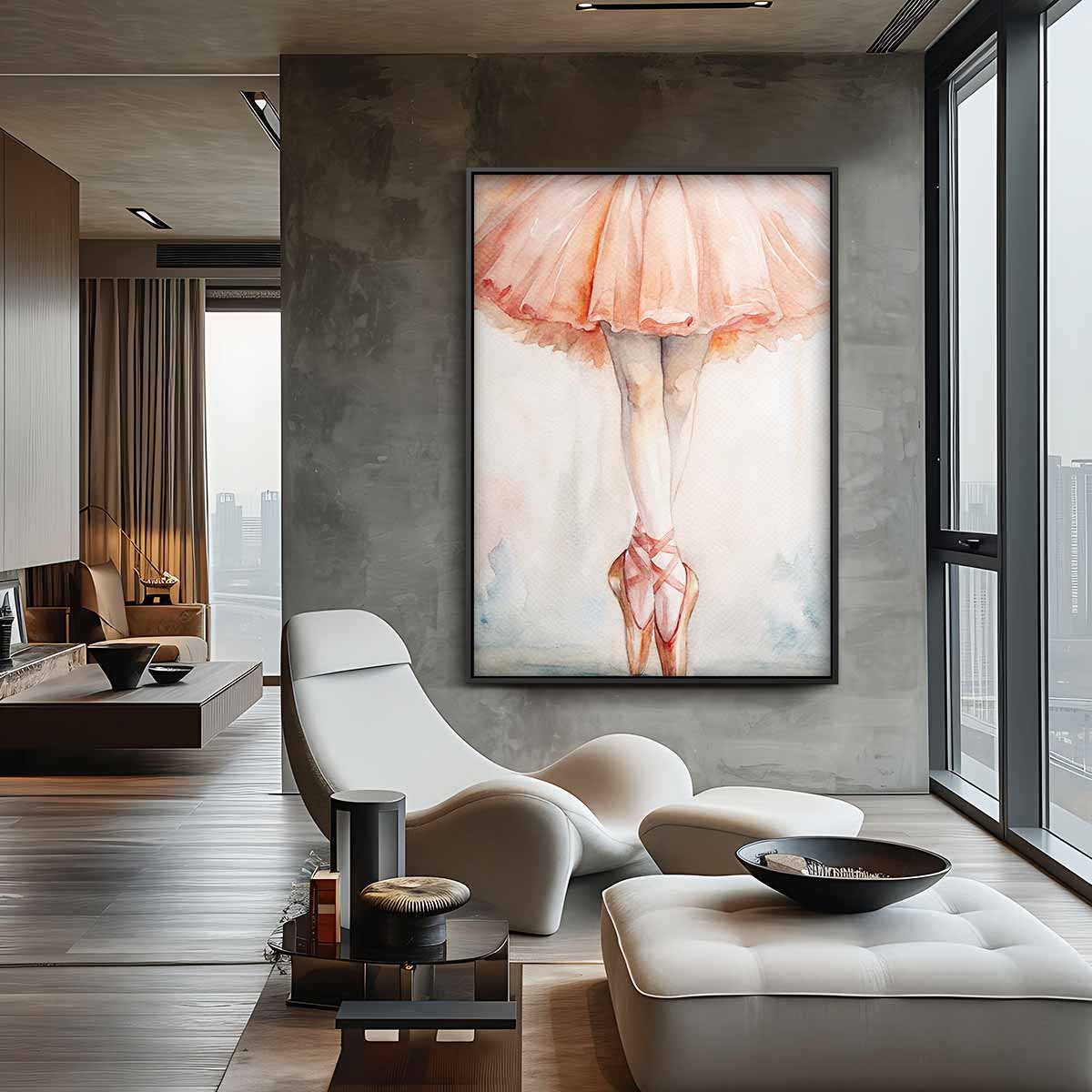 Elegante Ballerina Kunstwerk-canvas-dibond-plexiglas-wanddecoratie-WallArtistic