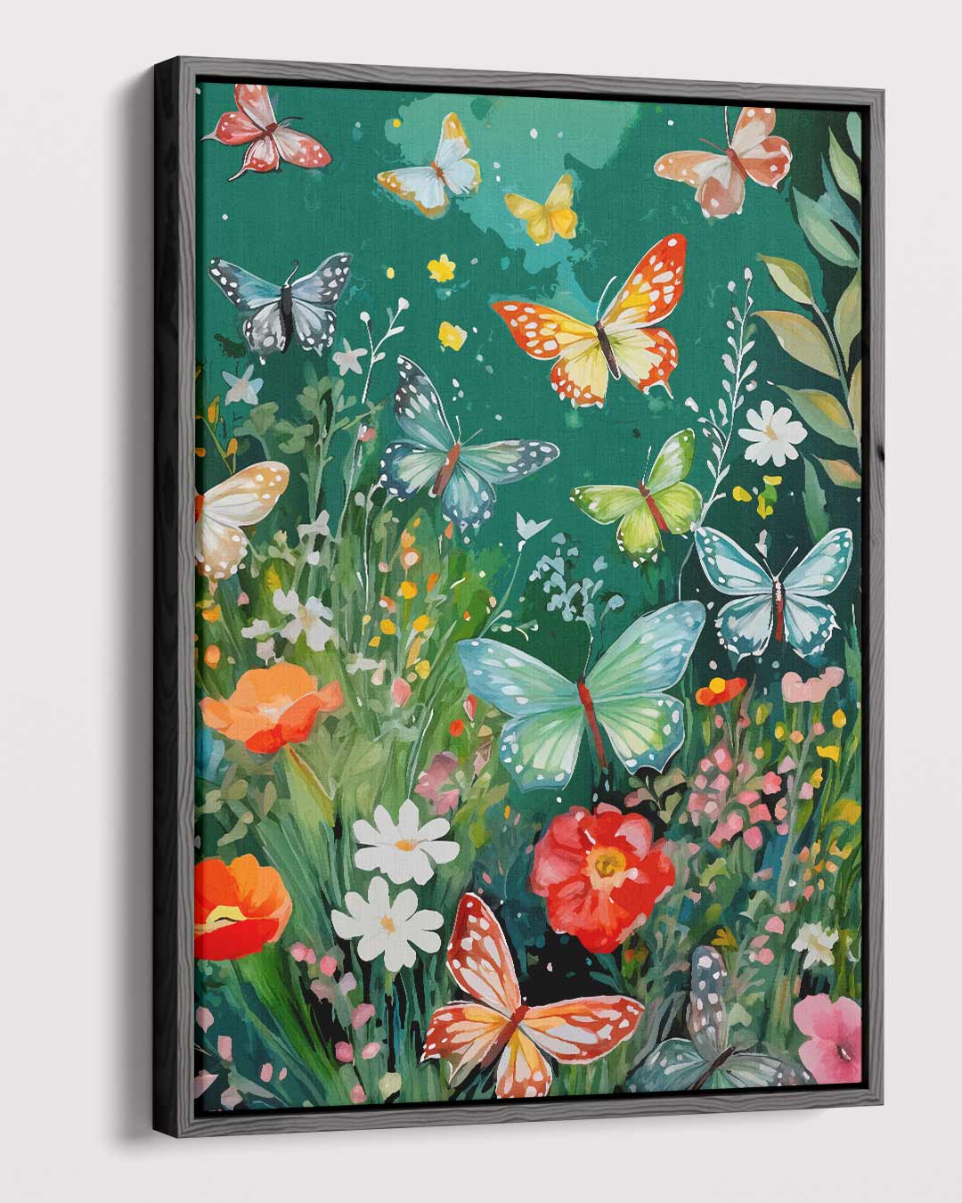 Betoverende Vlinders in Bloemenpracht Kunstwerk-canvas-dibond-plexiglas-wanddecoratie-WallArtistic