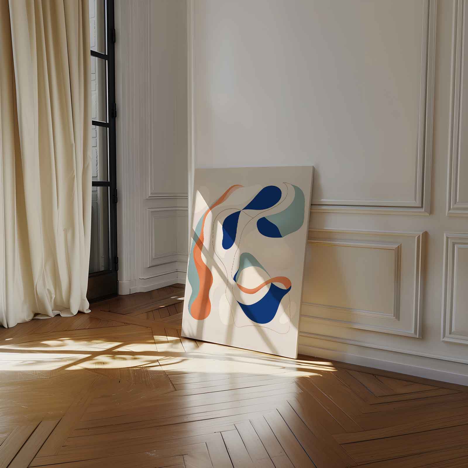 Kleurrijke Golven van Abstractie Kunstwerk-canvas-dibond-plexiglas-wanddecoratie-WallArtistic
