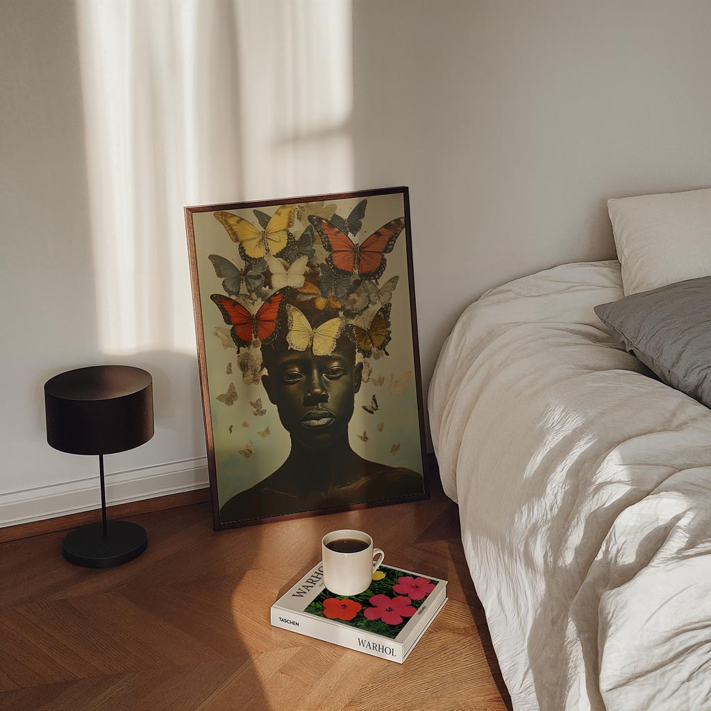 Vlinders in je Haar Kunstposter
