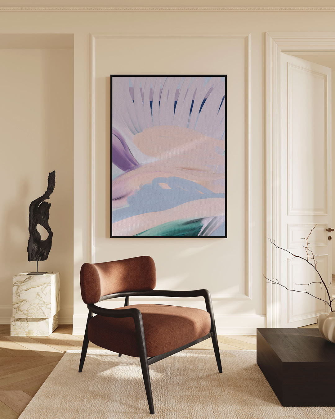 Vloeiende kleurencompositie Kunstwerk