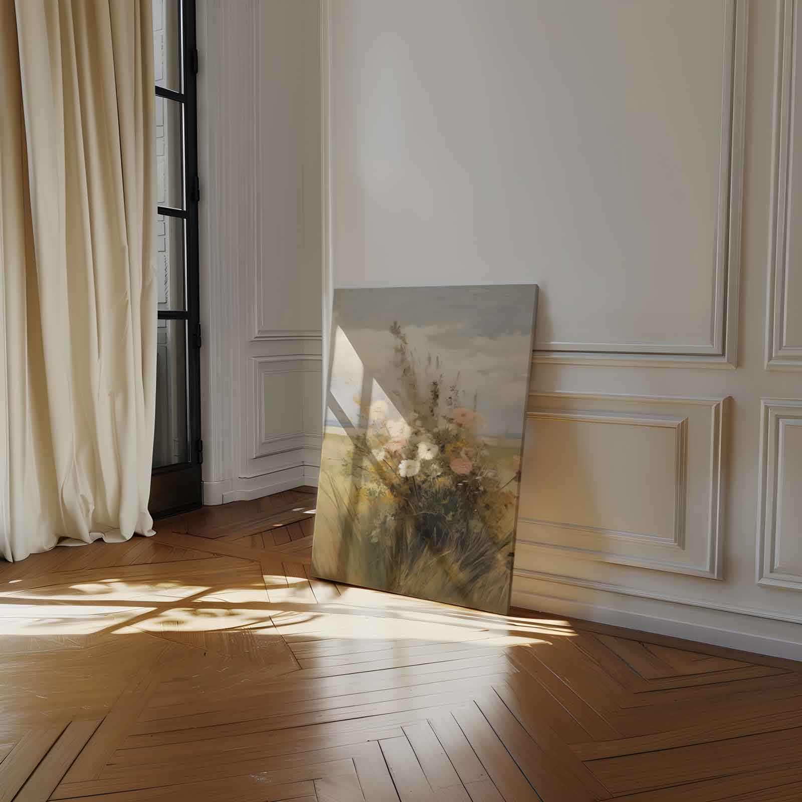 Zomerbloemen in de Wind Kunstwerk-canvas-dibond-plexiglas-wanddecoratie-WallArtistic