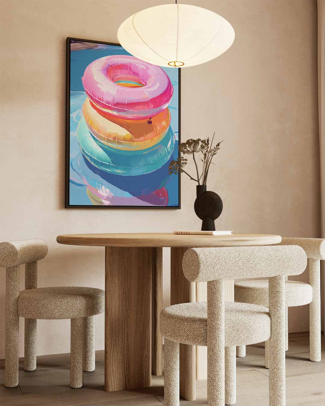Zomerse Zwemband Stapel Kunstwerk-canvas-dibond-plexiglas-wanddecoratie-WallArtistic