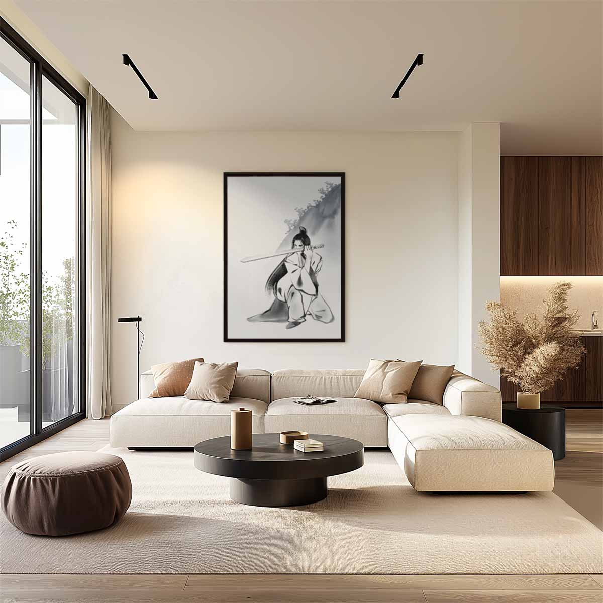 Krijger in Inkt Kunstwerk-canvas-dibond-plexiglas-wanddecoratie-WallArtistic