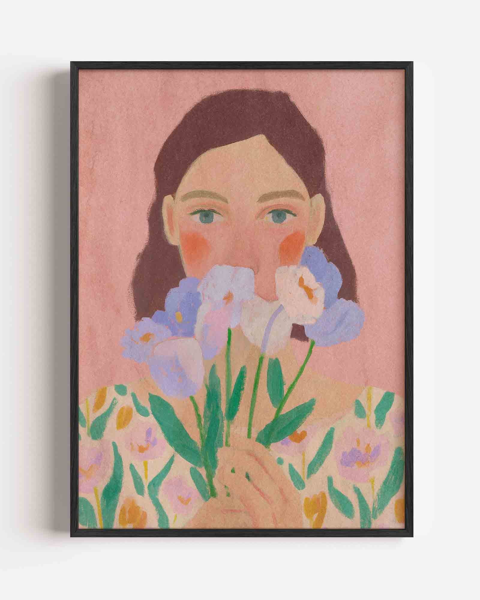 Vrouw met bloemen Poster