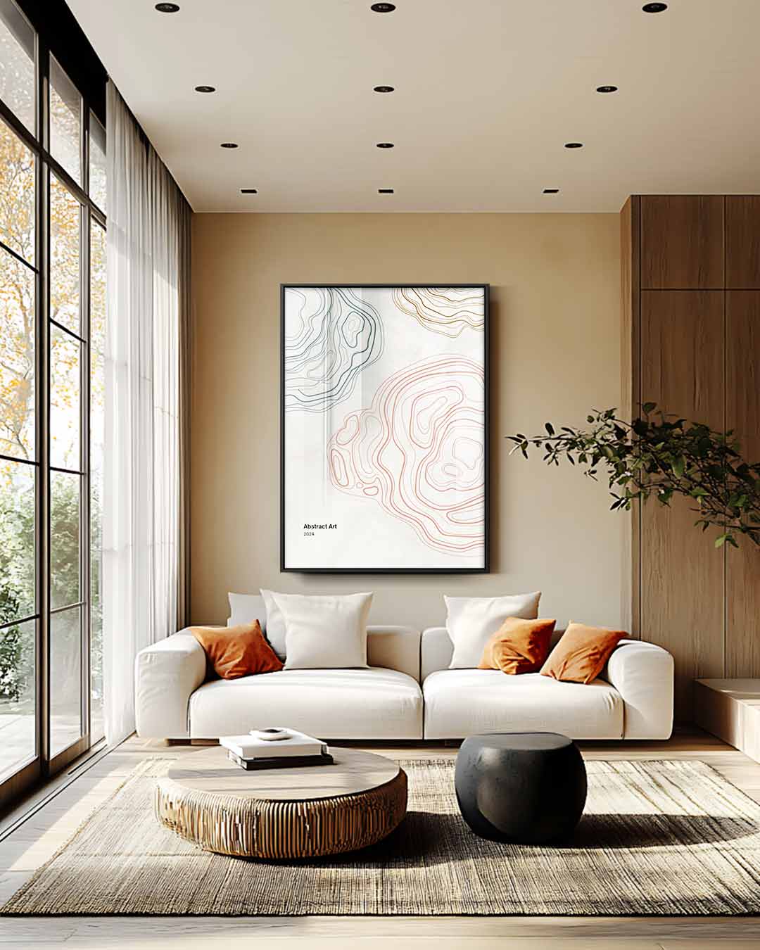 Kleurrijke Lijnenpracht Kunstwerk-canvas-dibond-plexiglas-wanddecoratie-WallArtistic