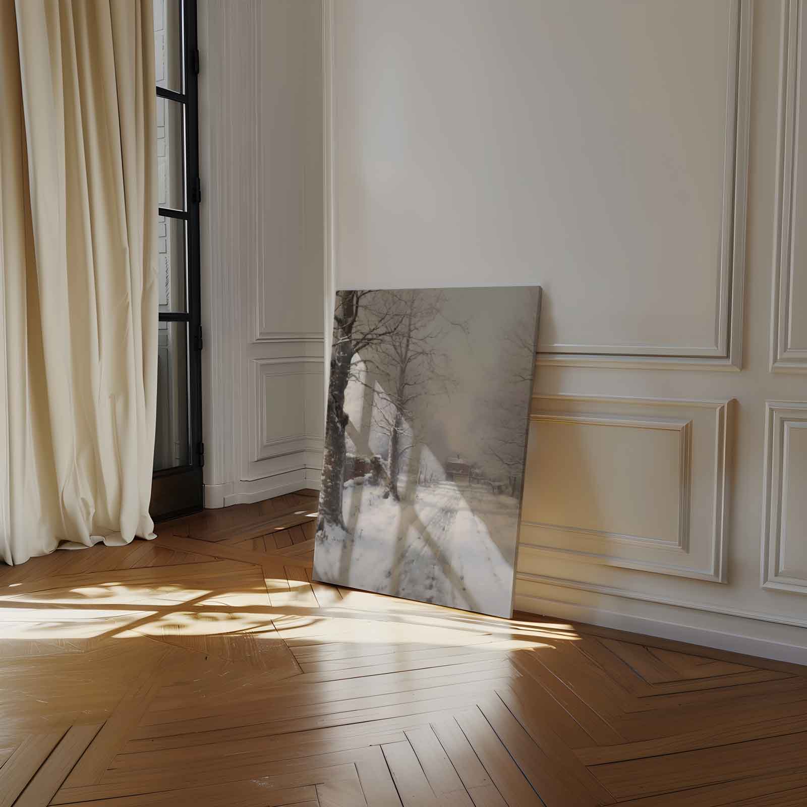 Winterlandschap in Sneeuw Kunstwerk-canvas-dibond-plexiglas-wanddecoratie-WallArtistic