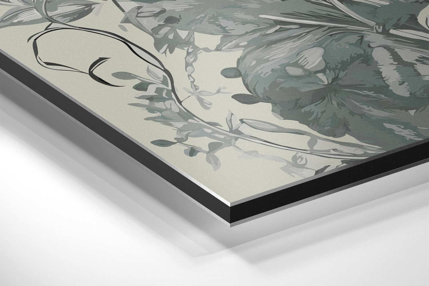Botanische Grijstinten Kunstwerk-canvas-dibond-plexiglas-wanddecoratie-WallArtistic