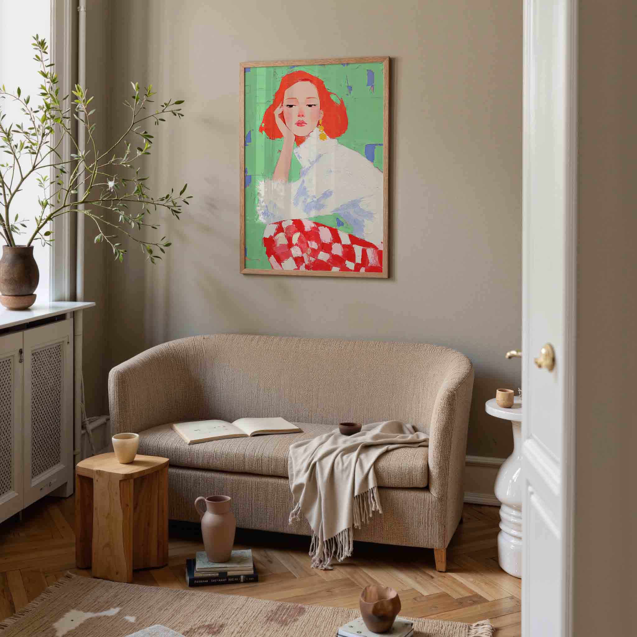 Vrouw met rood haar Poster