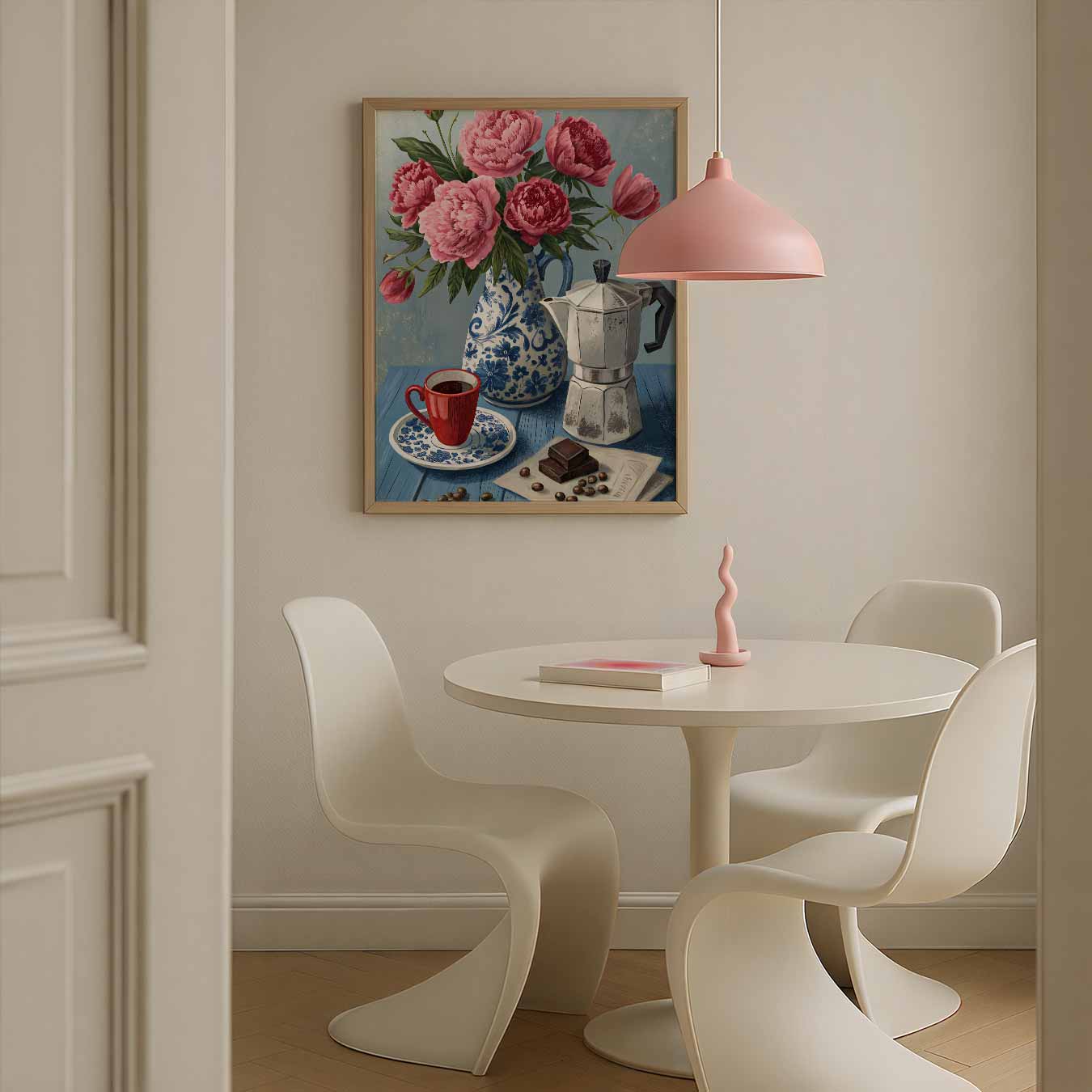 Bloemen en Koffie Stilleven Poster