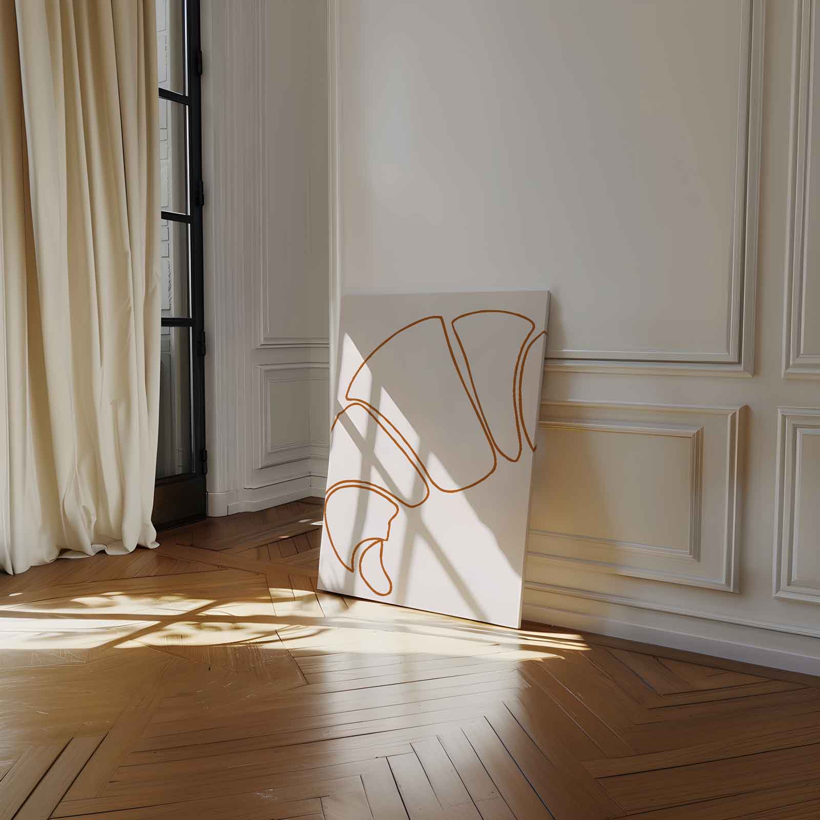 Simpele Croissant Sketch Kunstwerk-canvas-dibond-plexiglas-wanddecoratie-WallArtistic